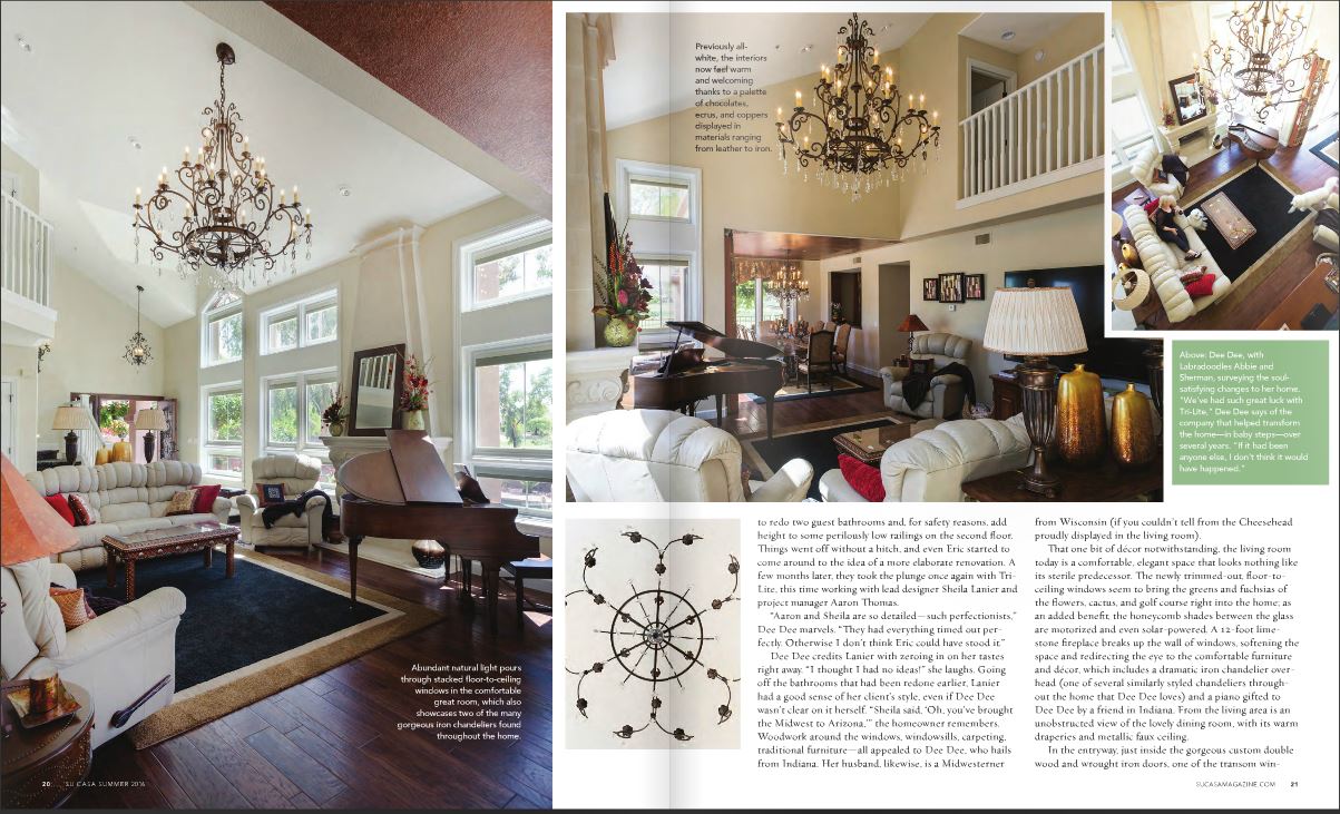 SuCasa feature editorial of Tri-Lite Builders Gainey Ranch remodel in Scottsdale Arizona