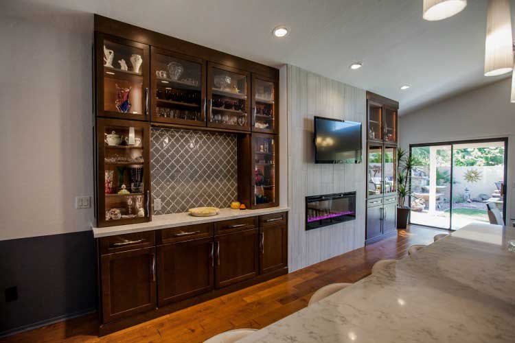 Kitchen Remodeling Contractor in Paradise Valley featuring a large waterfall island.