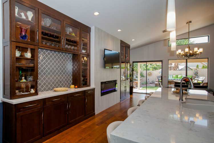 Kitchen Remodeling Contractor in Paradise Valley featuring a large waterfall island.