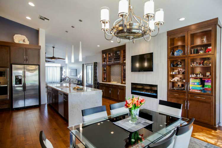 Kitchen Remodeling Contractor in Paradise Valley featuring a large waterfall island.