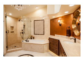 Phoenix AZ master bathroom remodel with a soaking tub and large shower