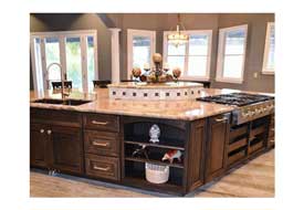 Chandler AZ open concept kitchen remodel with custom gray cabinetry and seating at a large island.